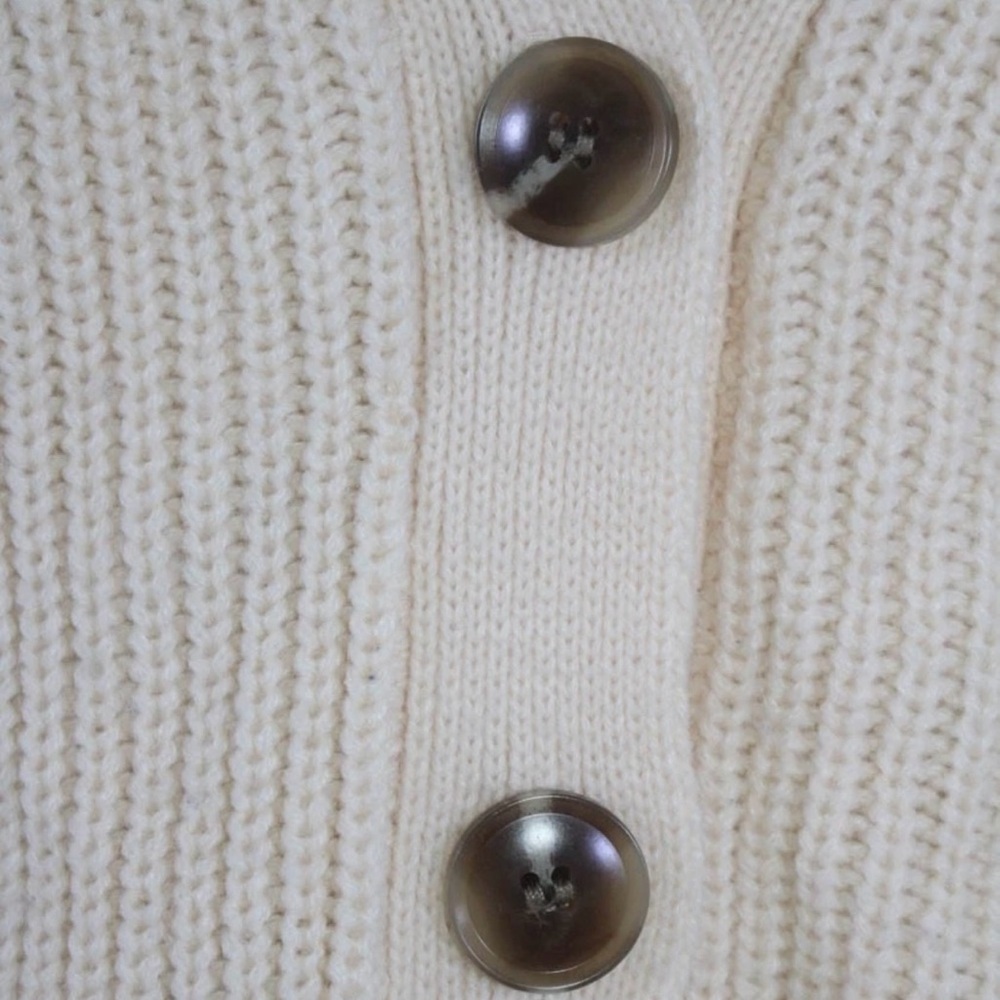Audrey 3+1 Cream Button-Up Cardigan Size M/L - Picture 7 of 9